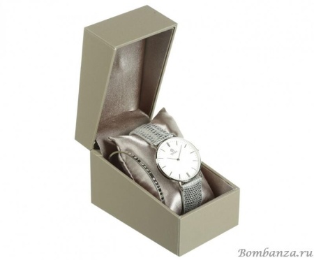 Часы Qudo, Eterni, 802524 BW/S. Браслет в подарок